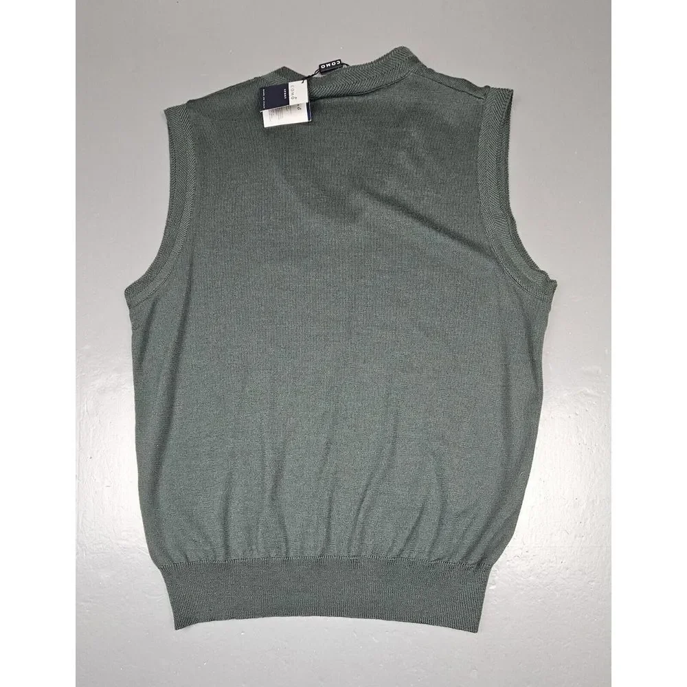 Como Sport Sweater Vest‎ Mens Medium. Green Wool Silk Made in Italy #9MS358 NWT